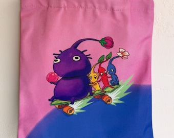 Pikmin Tote Bag: Video Game Lover Gift, Zipper Pocket