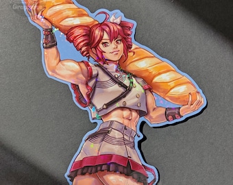 Extra Large Teto sticker holographic, buff Kasane Teto Vocaloid