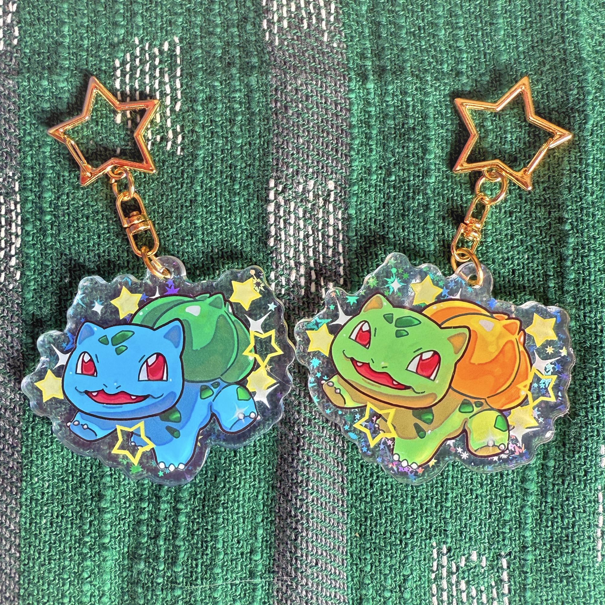 Sparkly Bulbasaur Keychain Charms / Pikachu Game Boy Video Game - Etsy