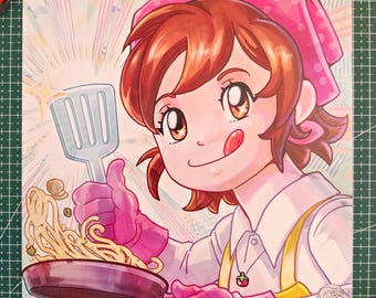 クッキングママのアートプリント、厚手の光沢カードストック紙（8x8インチ）