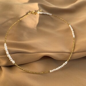 Pearl and Gold Beaded Necklace