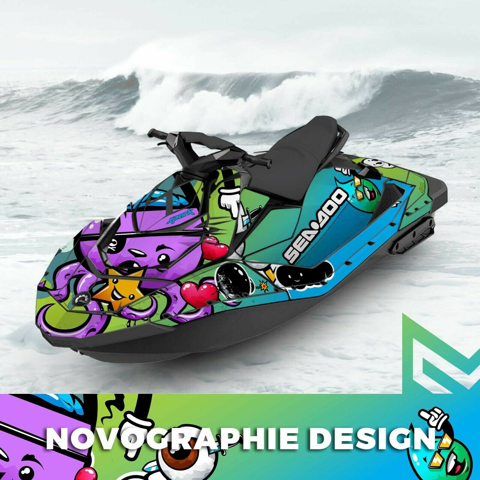 SEADOO SPARK trixx graphic kit 2up 3up Jet Ski sea doo Etsy