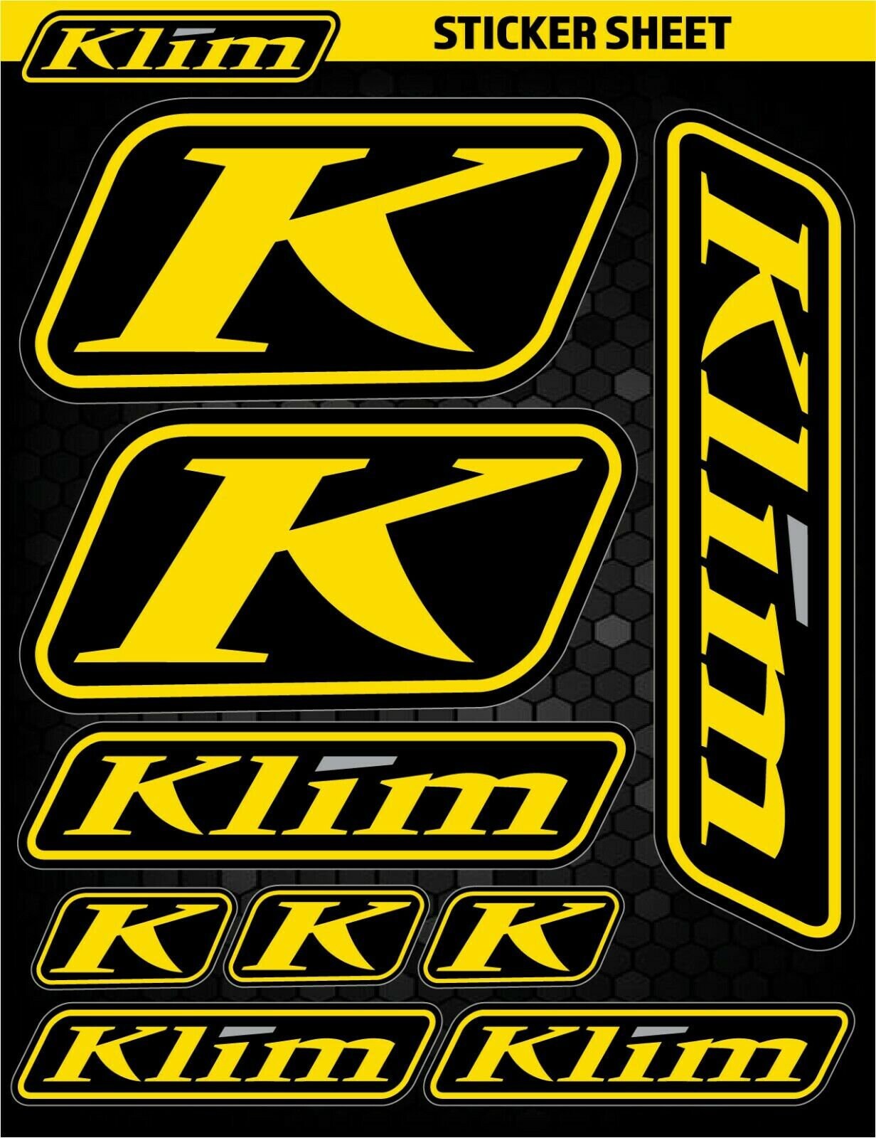 2 KLIM STICKER Sheet Snowmobile Truck Decal Polaris Skidoo Etsy