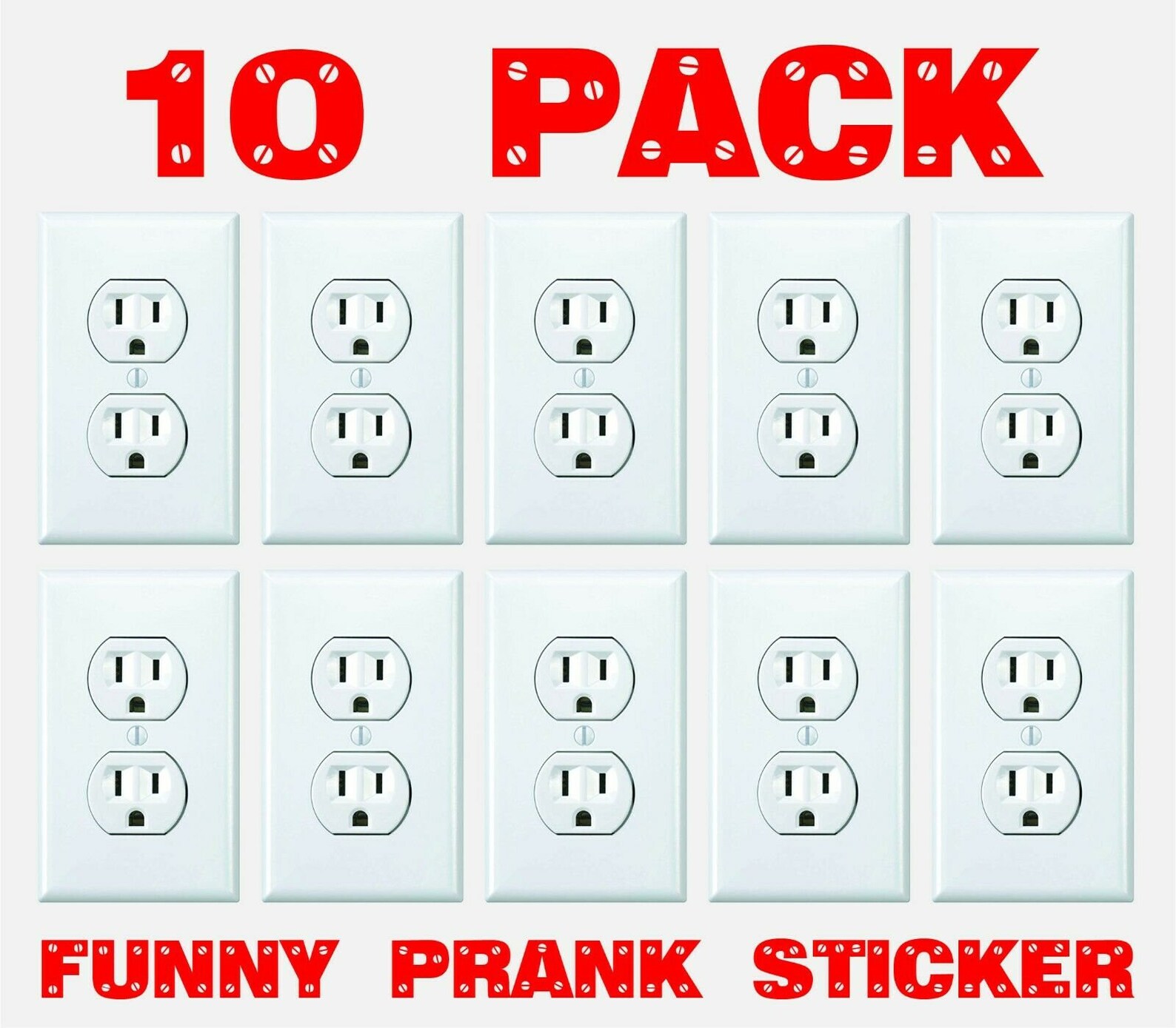 FUNNY ELECTRICAL OUTLET Stickers 10 Pack Prank Fake Joke Decal Etsy