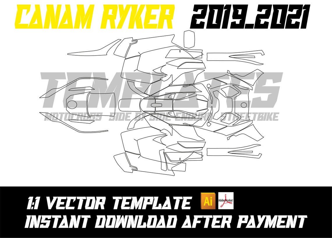 CANAM RYKER 600900 20192021 Can Am Graphic Outline Template Etsy