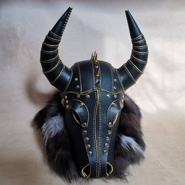 Handmade Genuine Leather Minotaur Bull Mask