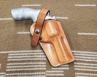  Cardini Leather - OWB Leather Holster for S&W J Frame, for  Ruger LCR and SP101, and Other 38 Special Snub Nose Revolvers up to 2.25  Barrel (Black, 642 (Left Hand