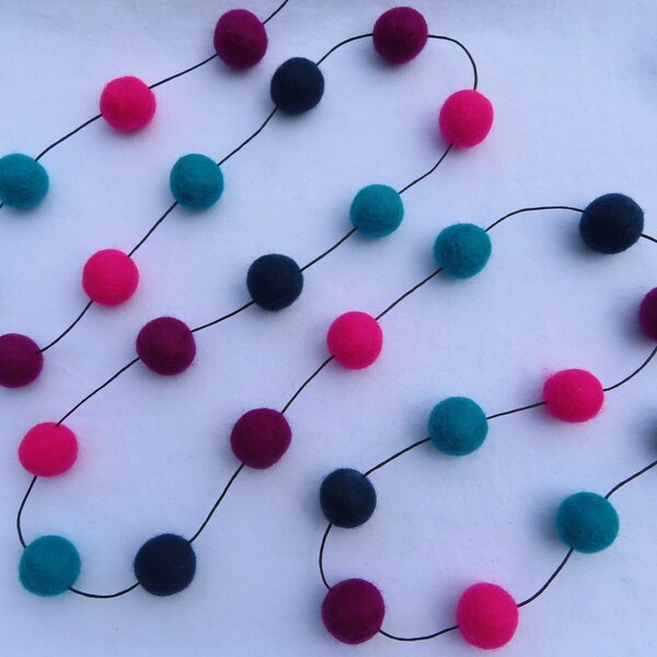 AZO-Free Wool Felt Ball Garland / Party