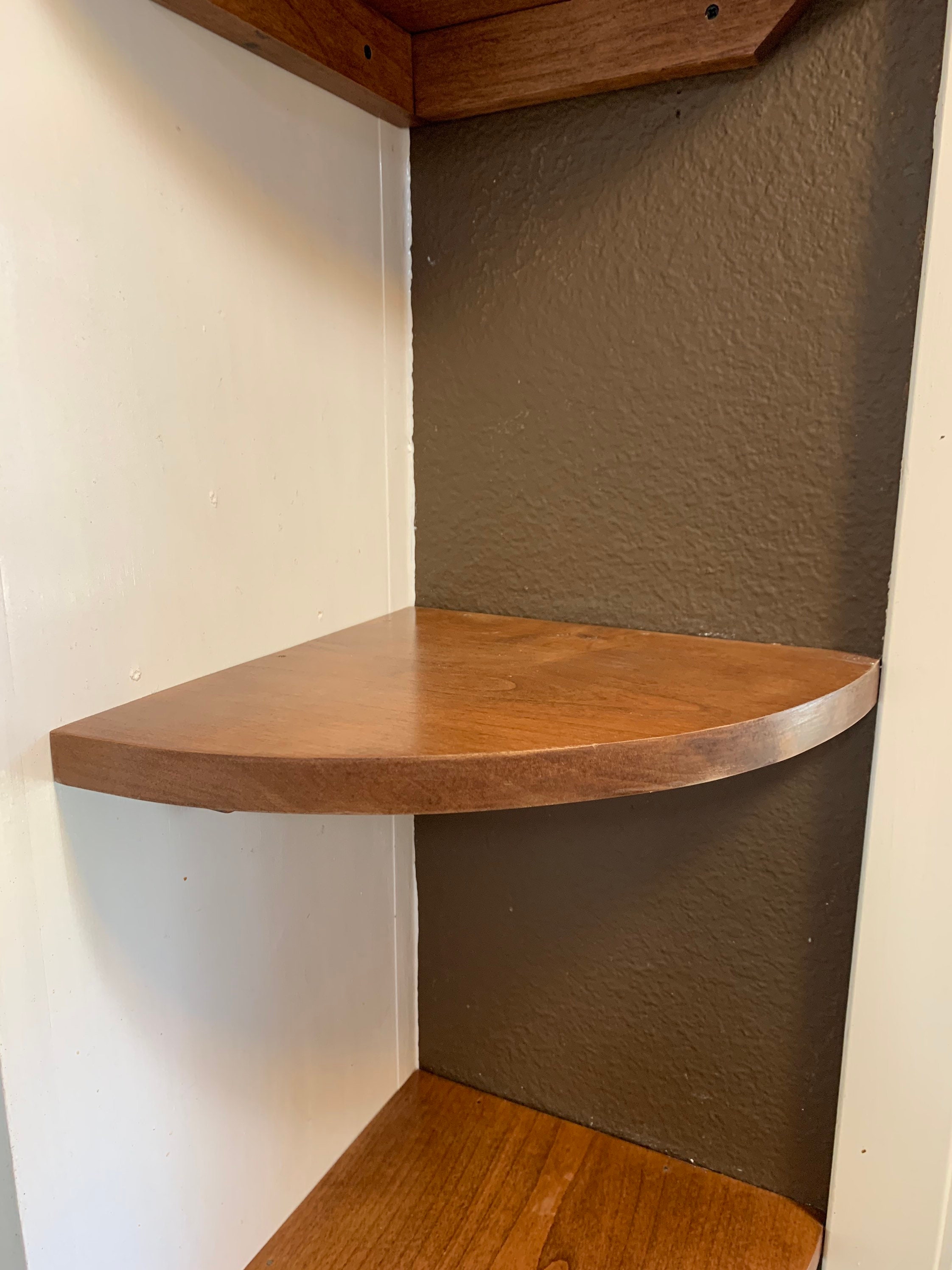 Wood corner shelf hanging corner shelves round corner Etsy