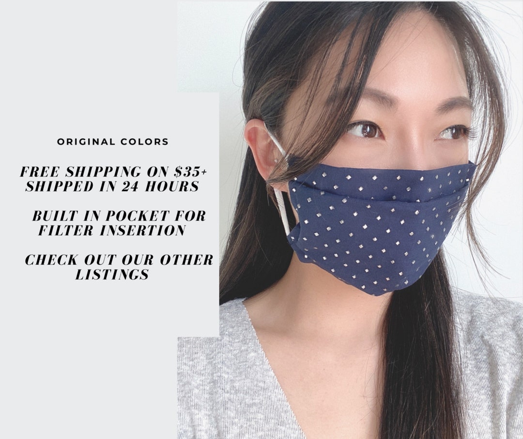 Handmade S/M White Cotton Face Mask With Nose Wire And Filter Pocket, Washable And Reusable, Adult Unisex