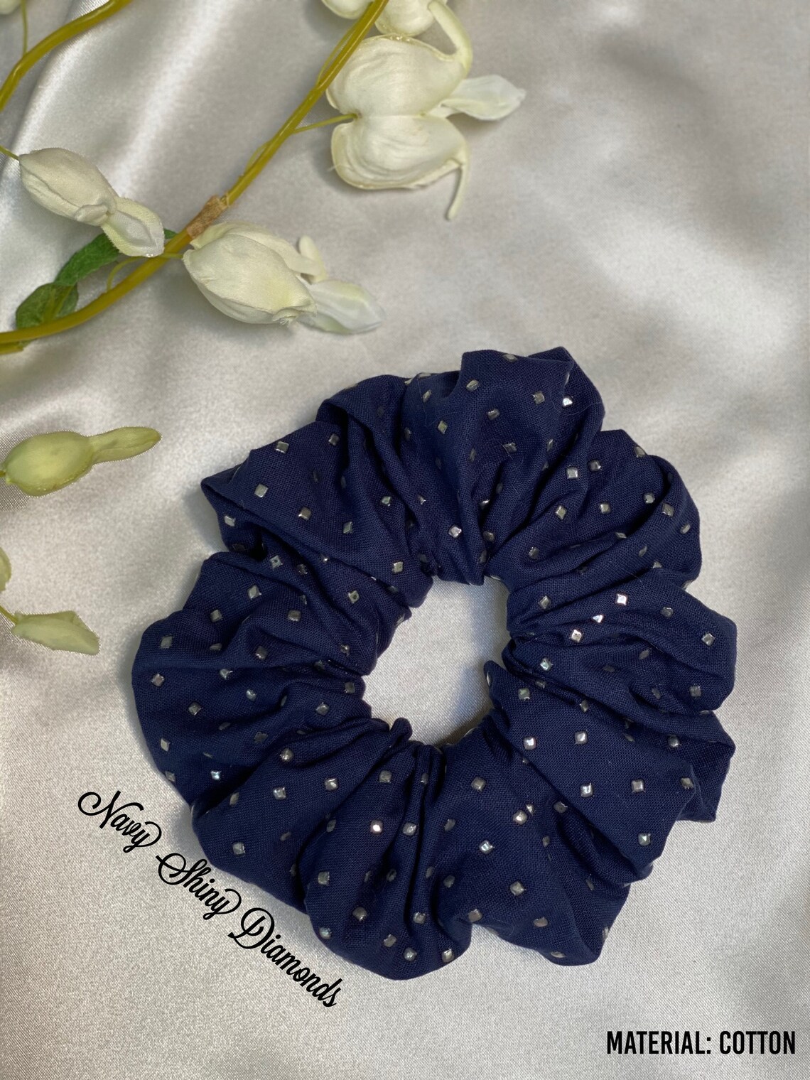 Large Satin and Cotton Scrunchie Hair Tie Top Knot Hair | Etsy
