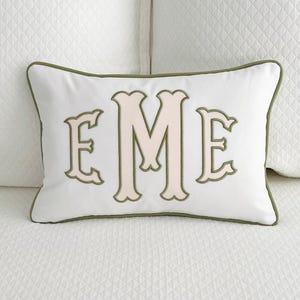 Appliqué Monogram Pillow Cover/Custom Embroidered Pillow Cover