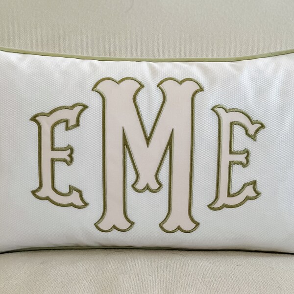 Applique Monogram Pillow Etsy