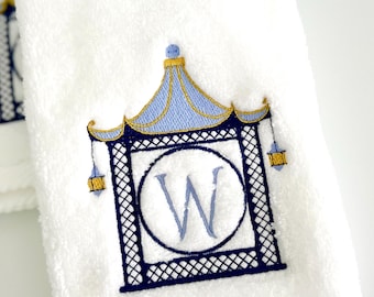 Monogrammed Fingertip Bath Towel