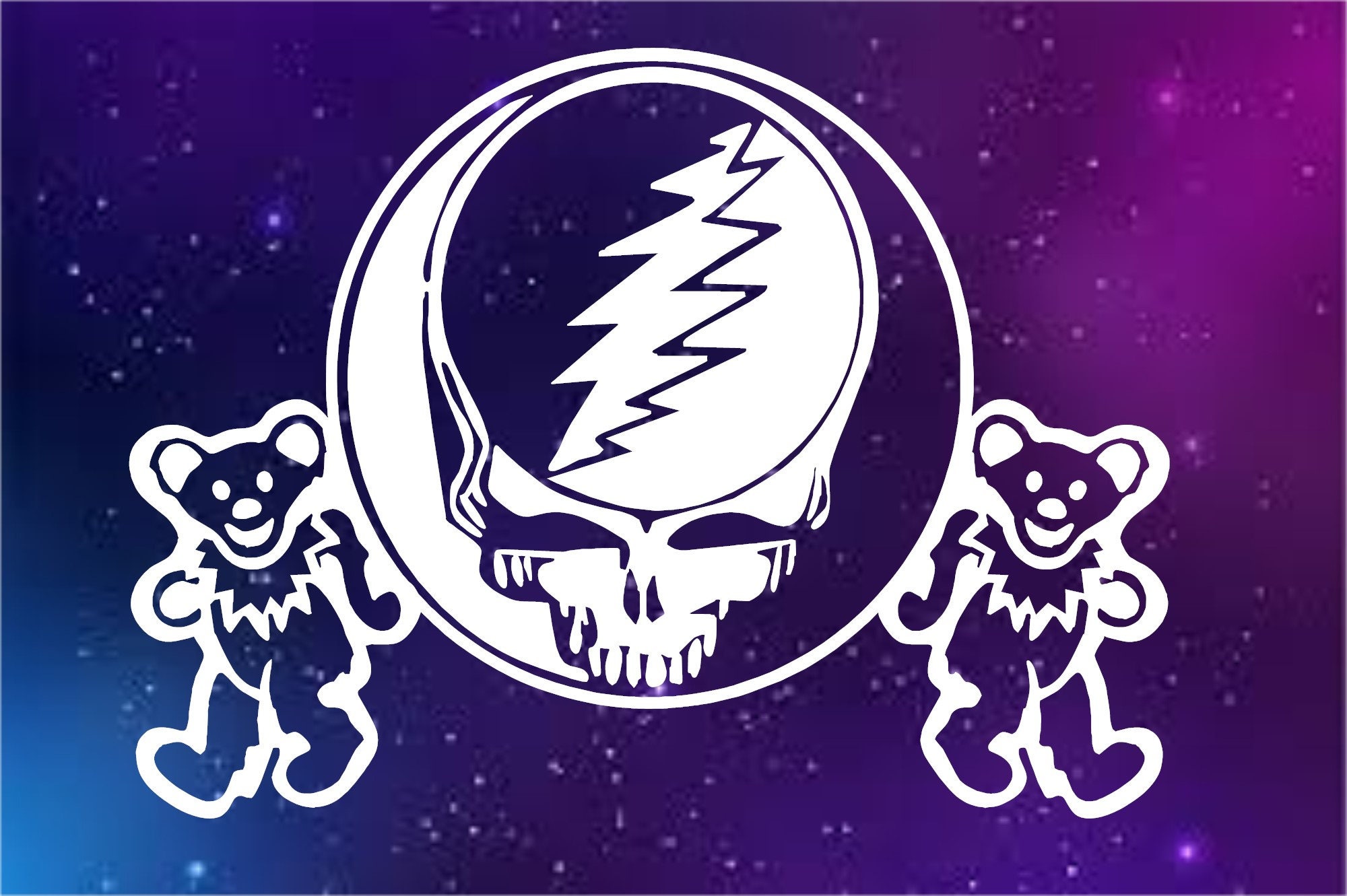 Grateful Dead Decal Steal your Face Skull Dancing Bears window | Etsy
