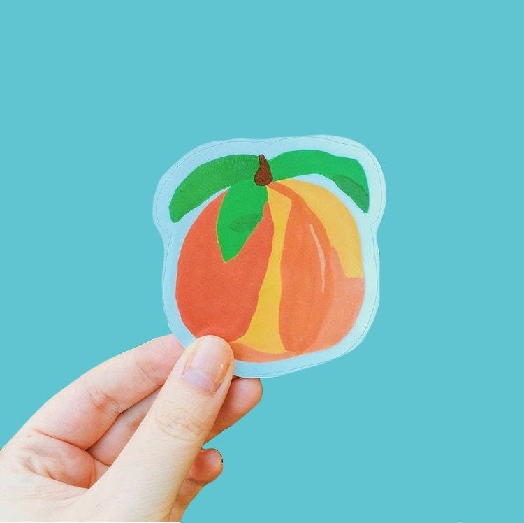 Peach Sticker, Summer Sticker, Aesthetic Sticker - Etsy