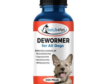 Dewormer for Dogs - Broad Spectrum De-wormer for All Dogs, Large and Small Breeds