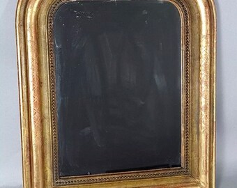 Louis Philippe Antique French Beautiful Giltwood mirror, original mercury glass plate, mid 19th century. 50x40cm. Superb