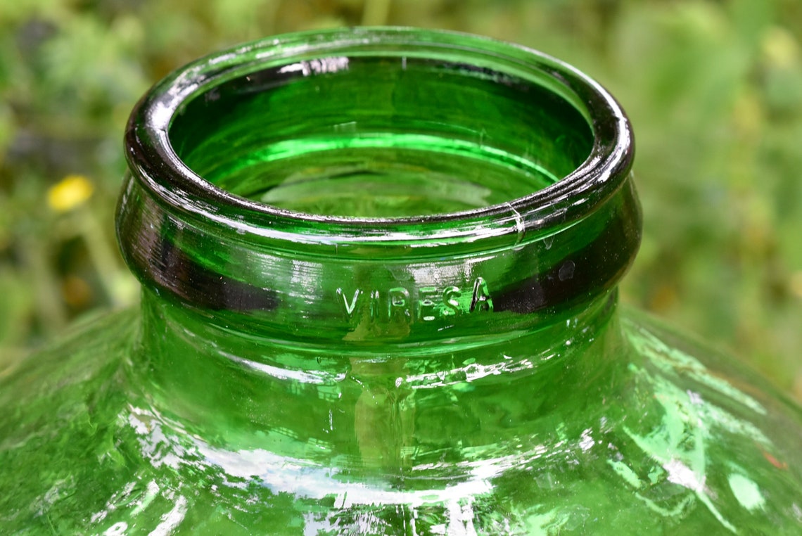 Vintage Viresa Green Bottle Garden / Carboy / Terrarium / Etsy