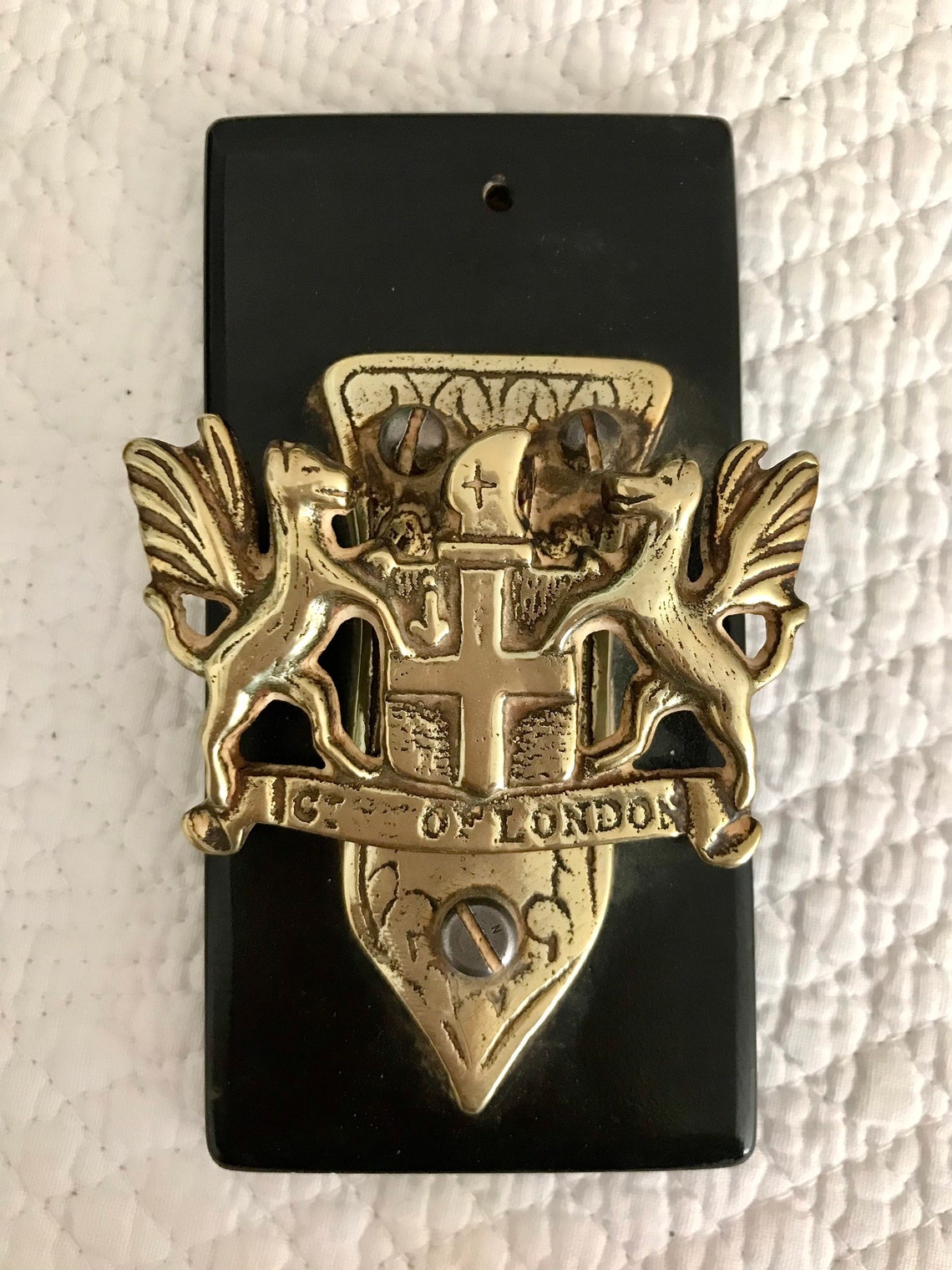 Vintage Door Knocker CITY of LONDON Coat of Arms solid brass | Etsy