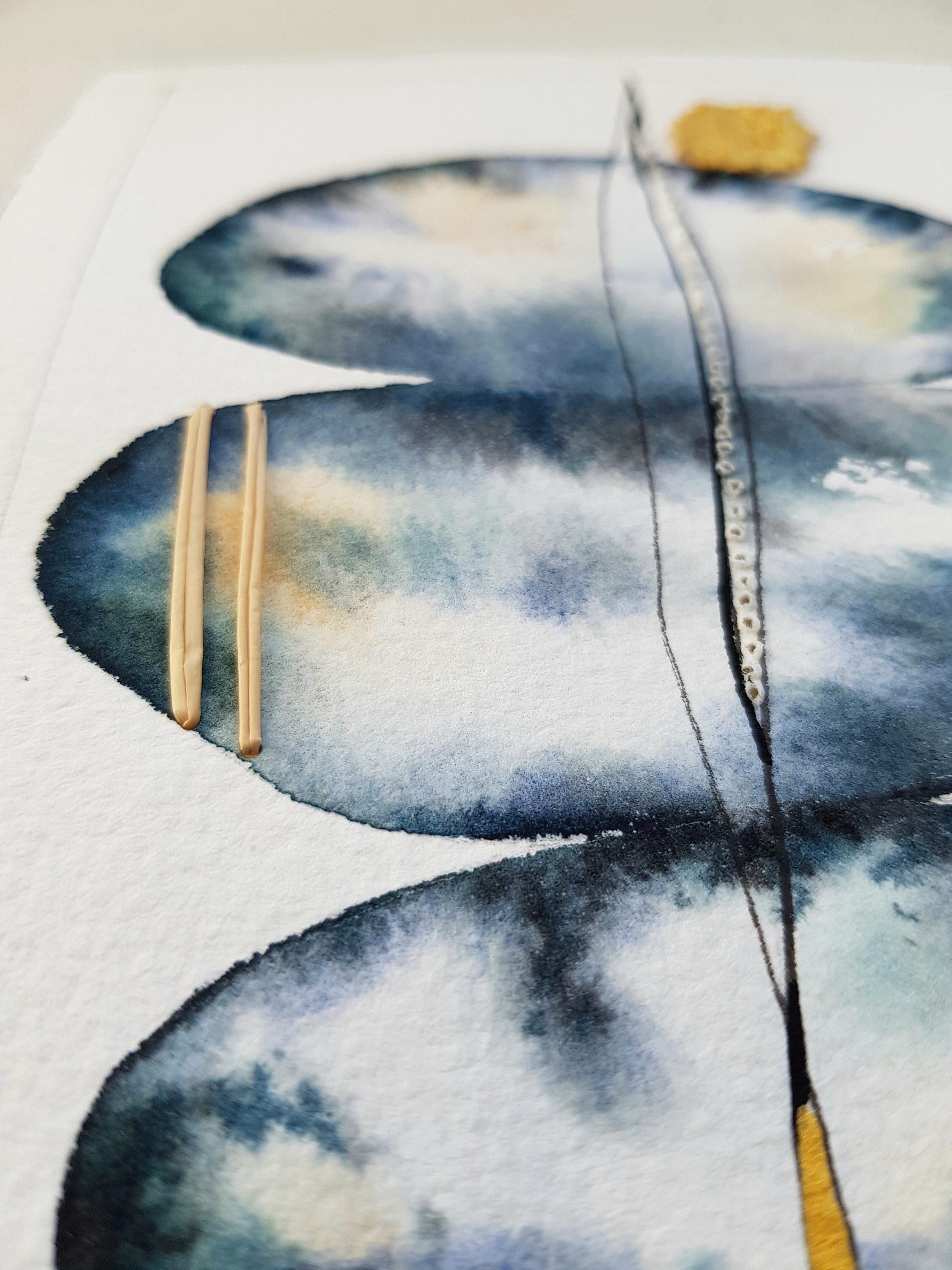 Aquarelle de Galets Mer Colorés