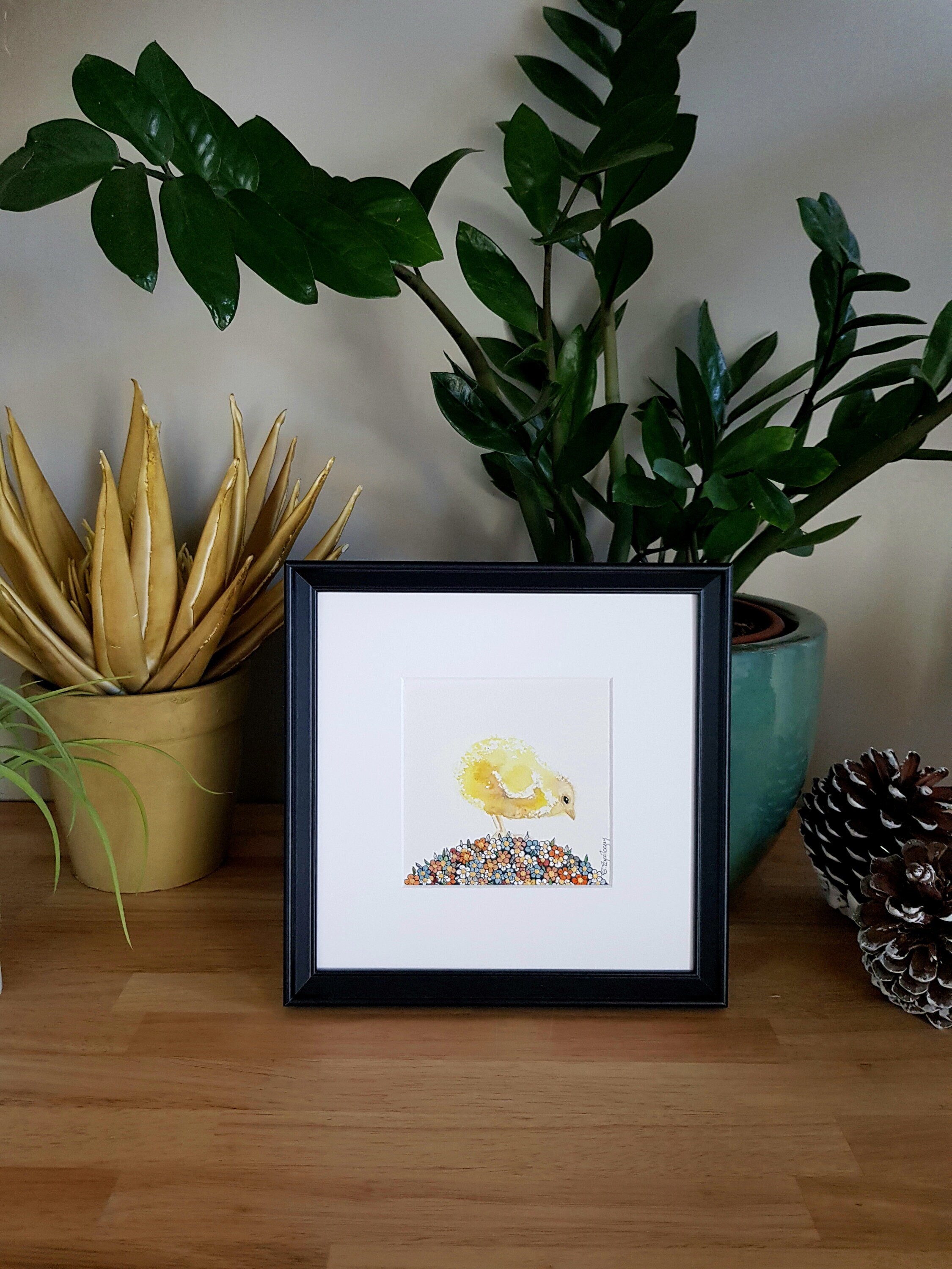 Aquarelle d'origine Déco Poussin