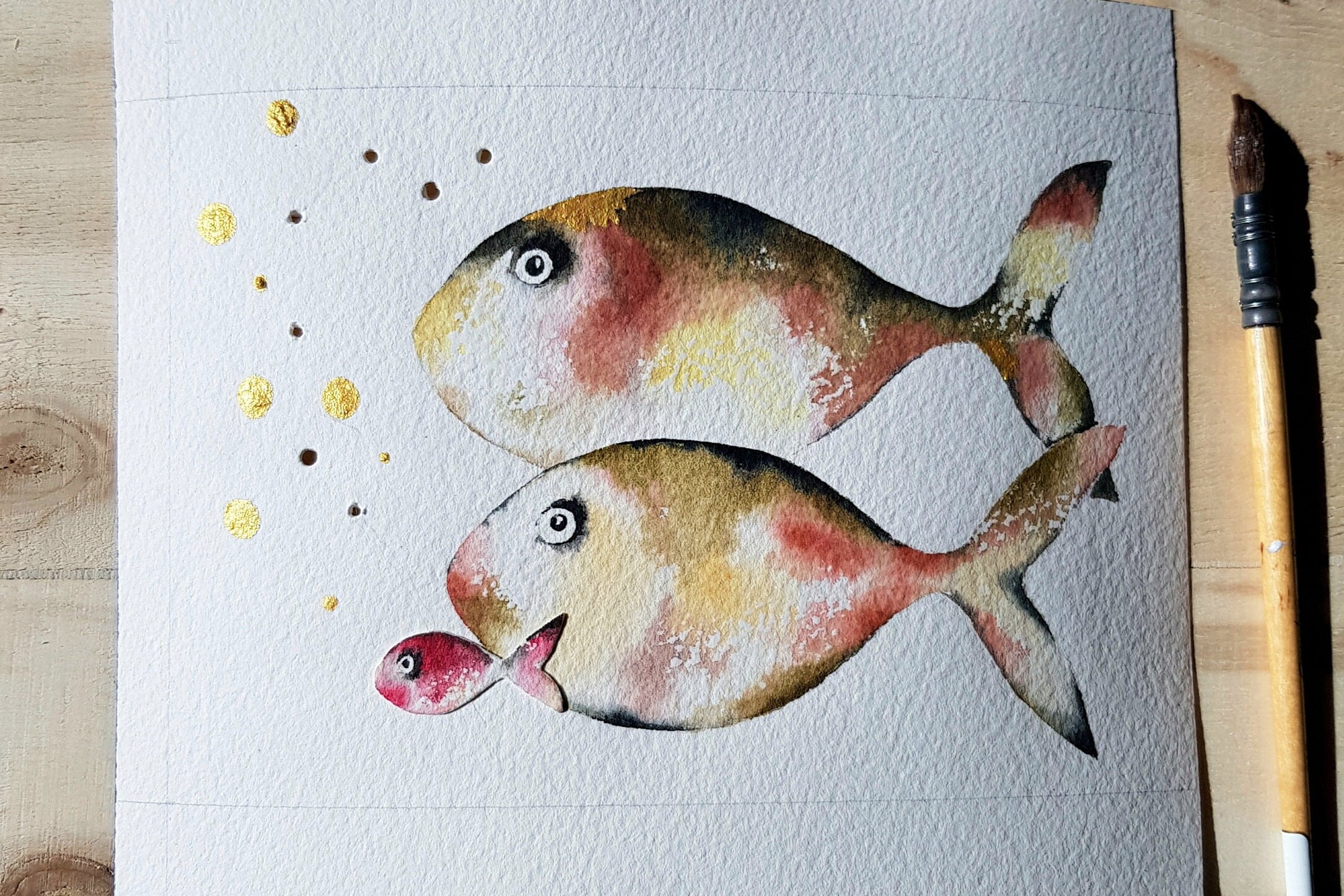 Aquarelle Originale de Poisson