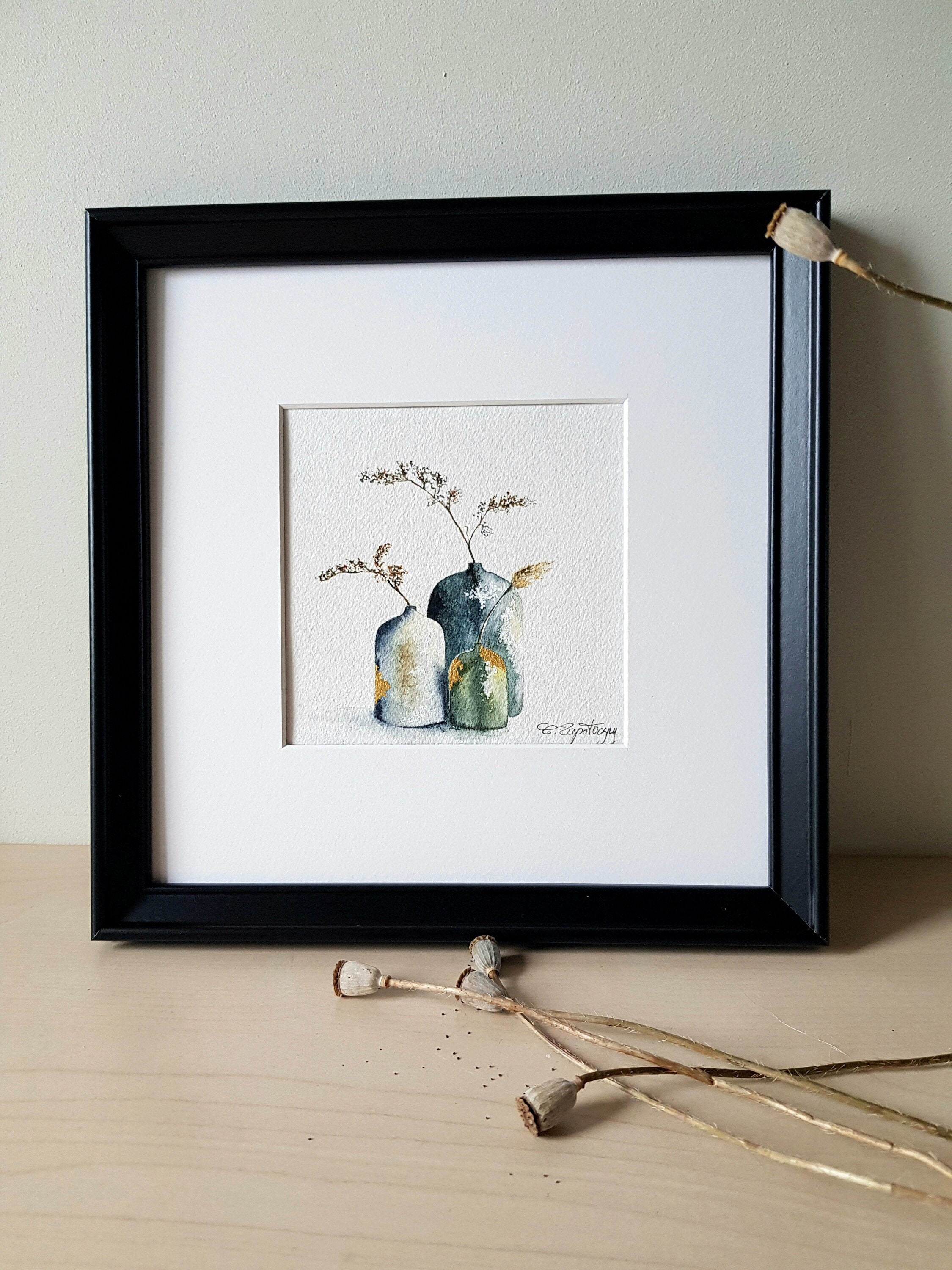 Aquarelle Originale Déco Fleurs Sauvages