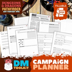 Campaign Planner DM Toolkit - Designed for Dungeons and Dragons, Pathfinder and other TTRPGs. Run games with less stress and more fun!