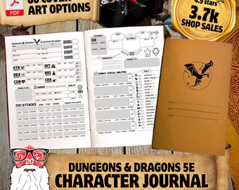 D&D 5e Character Journal: A5 Campaign Diary (PDF Digital Download)