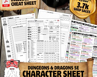 D&D 5e Character Sheet: Fillable PDF with Campaign Notes (Digital Download)