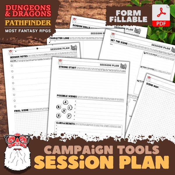 D&D Session Planner: Lazy DM Toolkit for RPG - Digital Download