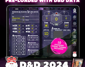 DnD 5e 2024 Digital Character Keeper | Smart PDF works like an App | Better than D&D Beyond... no subscription, more features!