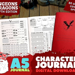Dnd 5e Character Journal + Campaign Diary for Dungeons & Dragons Fifth Edition – Print and Fold A5 Journal - PDF Digital Download