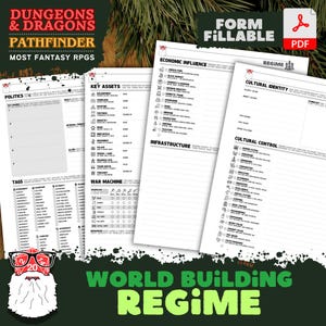 DnD System für Rollenspiele | World-Gebäude-Vorlage | Ausfüllbares PDF | Perfekt für Dungeon Masters | Digitaler Download