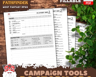 D&D Character Arc Planner: RPG Story Development Tools (Digital Download)