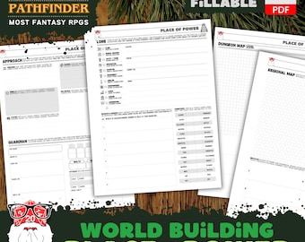 RPG Place of Power Generator: D&D World Building Tool (Fillable PDF)