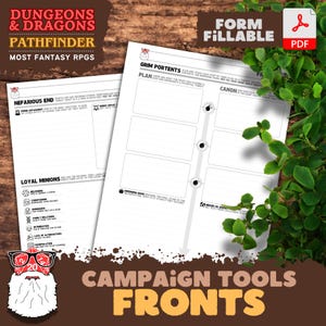 D&D Fronts Plot Building Tool | DnD 5e Game Master Toolkit | Story Arc Organizer | Lazy DM Method | Digital Download