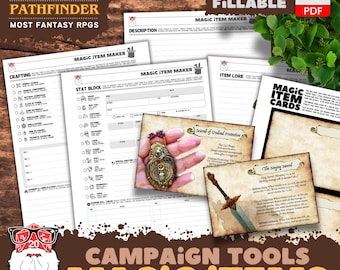 D&D 5E Magic Item Card Creator: RPG Treasure Builder (Digital Download