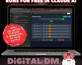 DnD Digital Combat Tracker | AI Enabled | No Subscription, 1-Time Download! | Initiative & Battle Tracking for Dungeons and Dragons