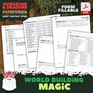 DnD Magic Designer für Rollenspiele | World Gebäude Vorlage | Ausfüllbares PDF | Perfekt für Dungeon Masters | Digitaler Download