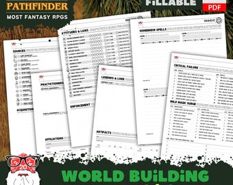 Magic System World Building Toolkit: RPG Campaign Planner (Digital Download)