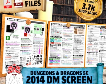 DnD 5e DM Screen: 150+ Reference Tables, Customizable PNGs (Digital Download)
