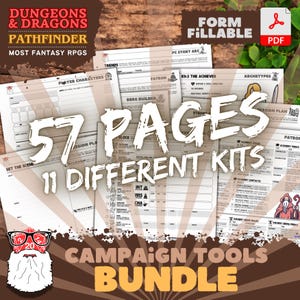D&D-Feldplaner-Bundle | Ausfüllbares PDF für Dungeons & Dragons, Pathfinder | TTRPG Wahlkampfleitung | Digitaler Download