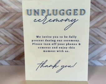 Unplugged ceremony sign wedding signs wedding unplugged ceremony acrylic wedding sign acrylic unplugged ceremony decor