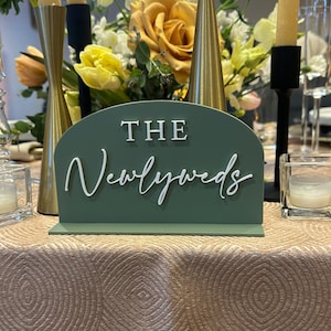 Newlywed Sign Head Table Sign Wedding Table Sign  Last Name Sign Newlywed Sign Sweetheart Table Sign Custom Table Sign Acrylic Engagement