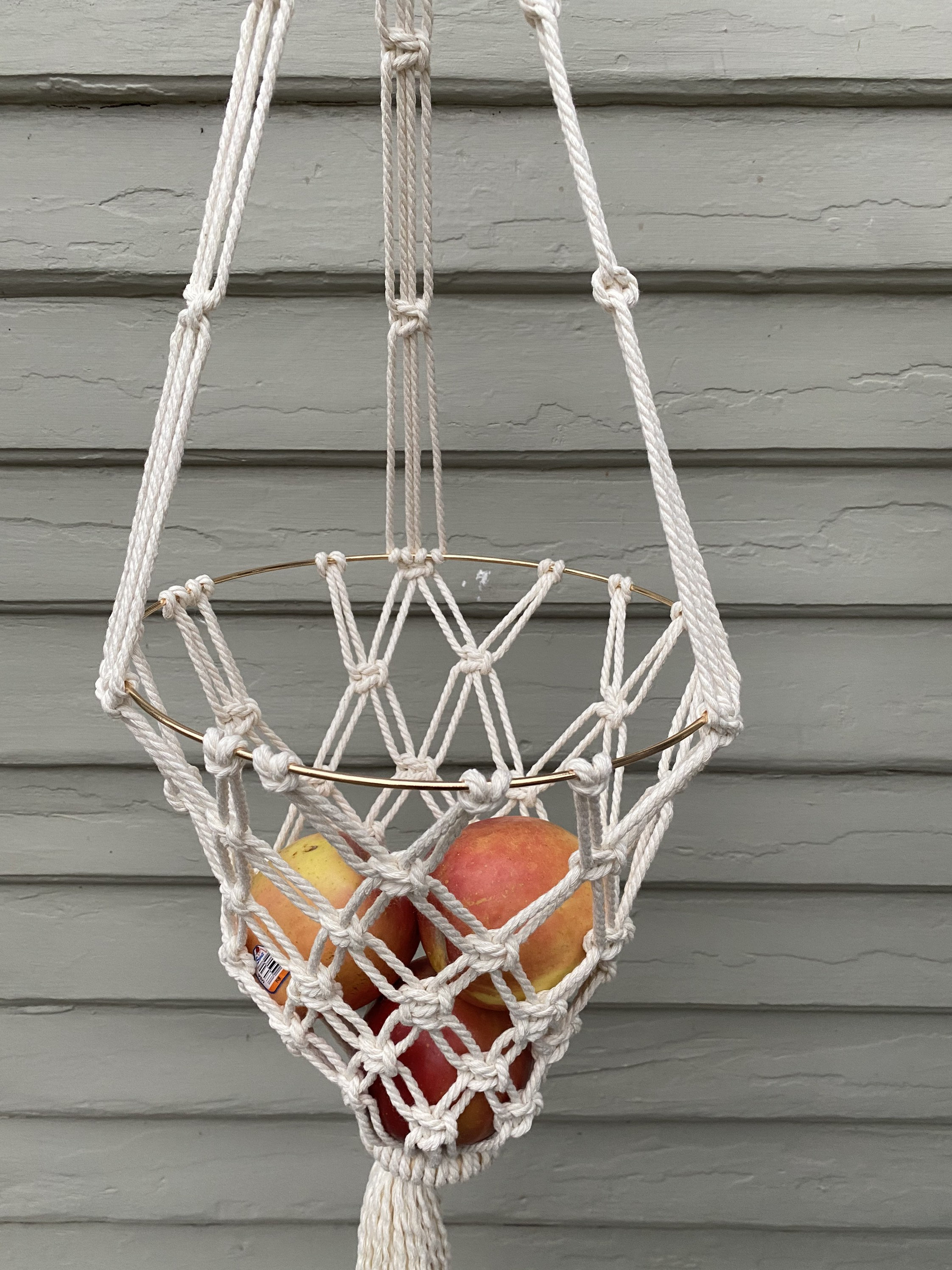 Macrame Hanging Fruit Basket Etsy
