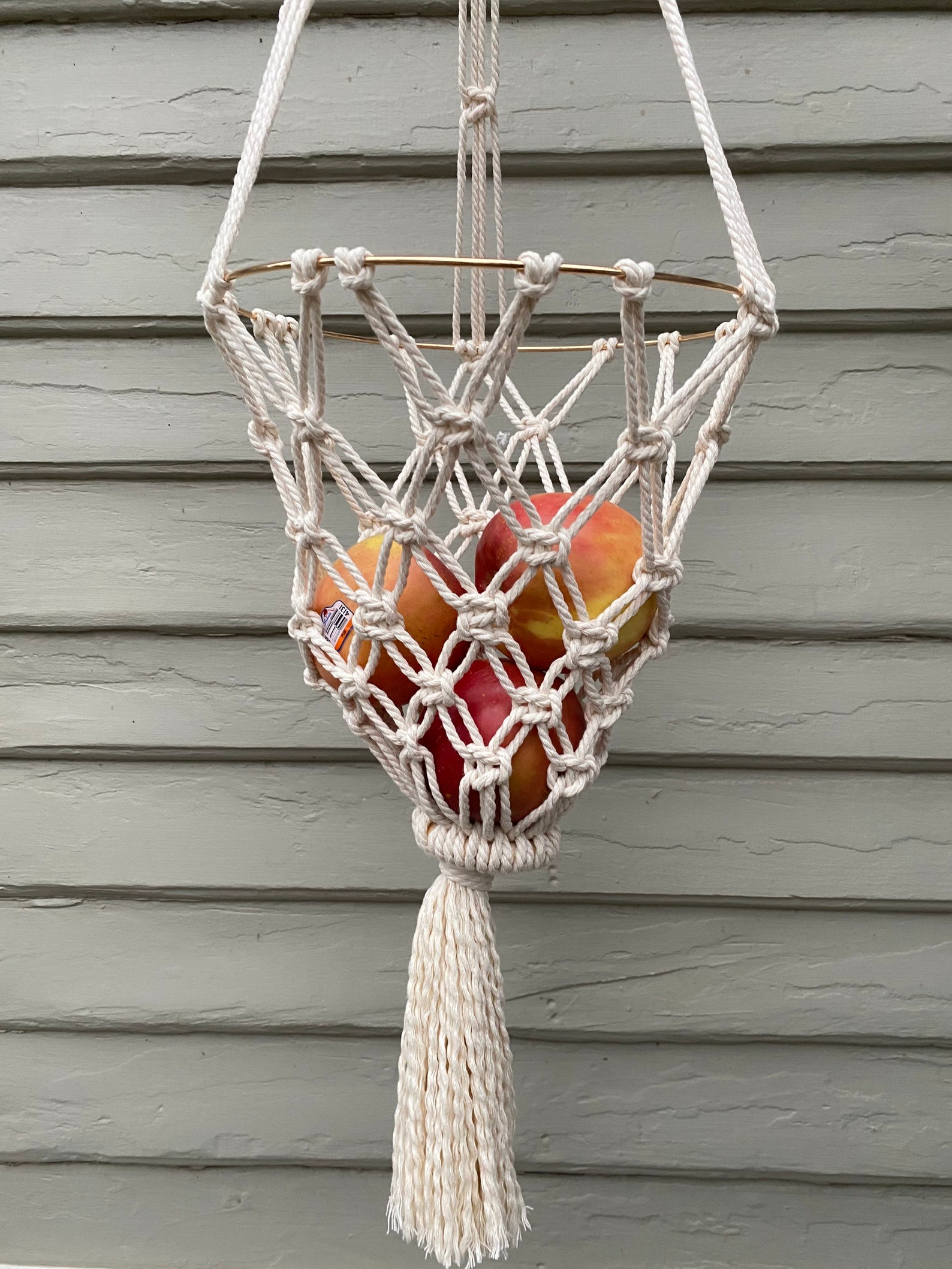 Macrame Hanging Fruit Basket Etsy