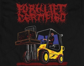 Forklift Certified Unisex Aesthetic Shirt, Aesthetic Clothing, Band Shirt, Grunge Clothing, Death Metal Logo, Black Metal Logo Gildan Heavy