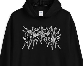 HOODIE Unisex ästhetische Hoodie, ästhetische Kleidung, Tumblr Hoodie, Tumblr Kleidung, Grunge Hoodie, Goth Hoodie, Death Metal Schrift Hoodie